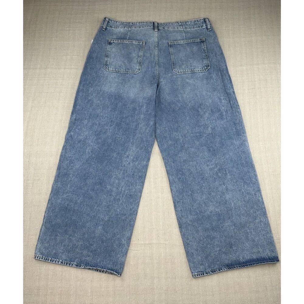 Old Navy High Rise Baggy Wide Leg Drapey Denim Jeans Womens Size 16  Medium Wash - Picture 5 of 12